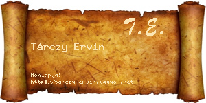 Tárczy Ervin névjegykártya