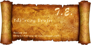 Tárczy Ervin névjegykártya