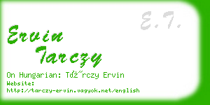 ervin tarczy business card